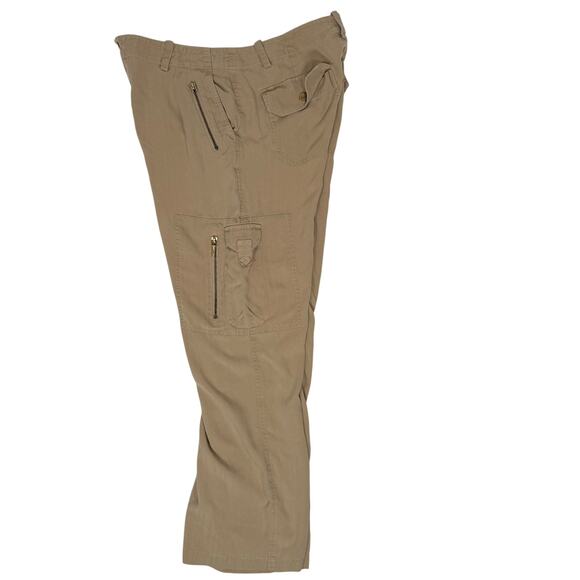 Ralph Lauren Women’s 12 Silk Cargo Pants Beige Utility Style 30" Inseam - Picture 4 of 10